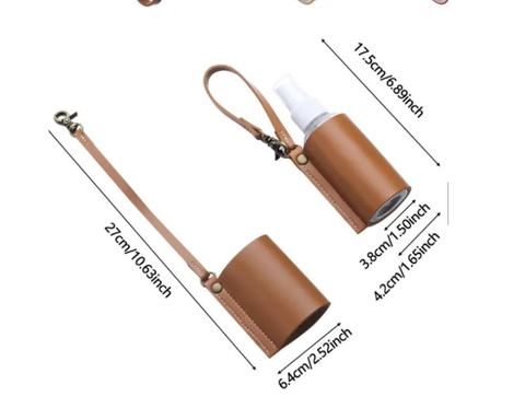 酒精噴霧器隨身組 pu 仿皮，噴瓶pet 材質50豪升