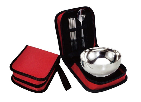 圓型方型布包 -不鏽鋼碗