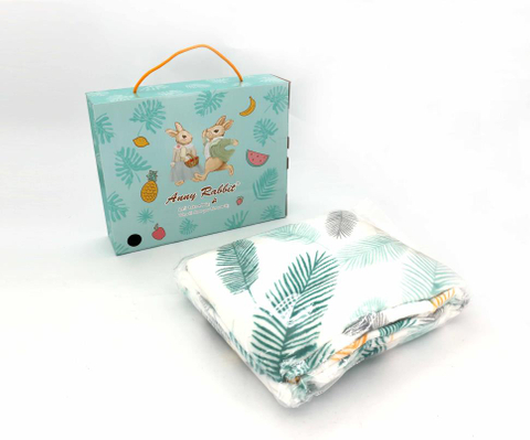 安妮兔法藍絨羽葉毯100%聚酯纖維法藍絨毯